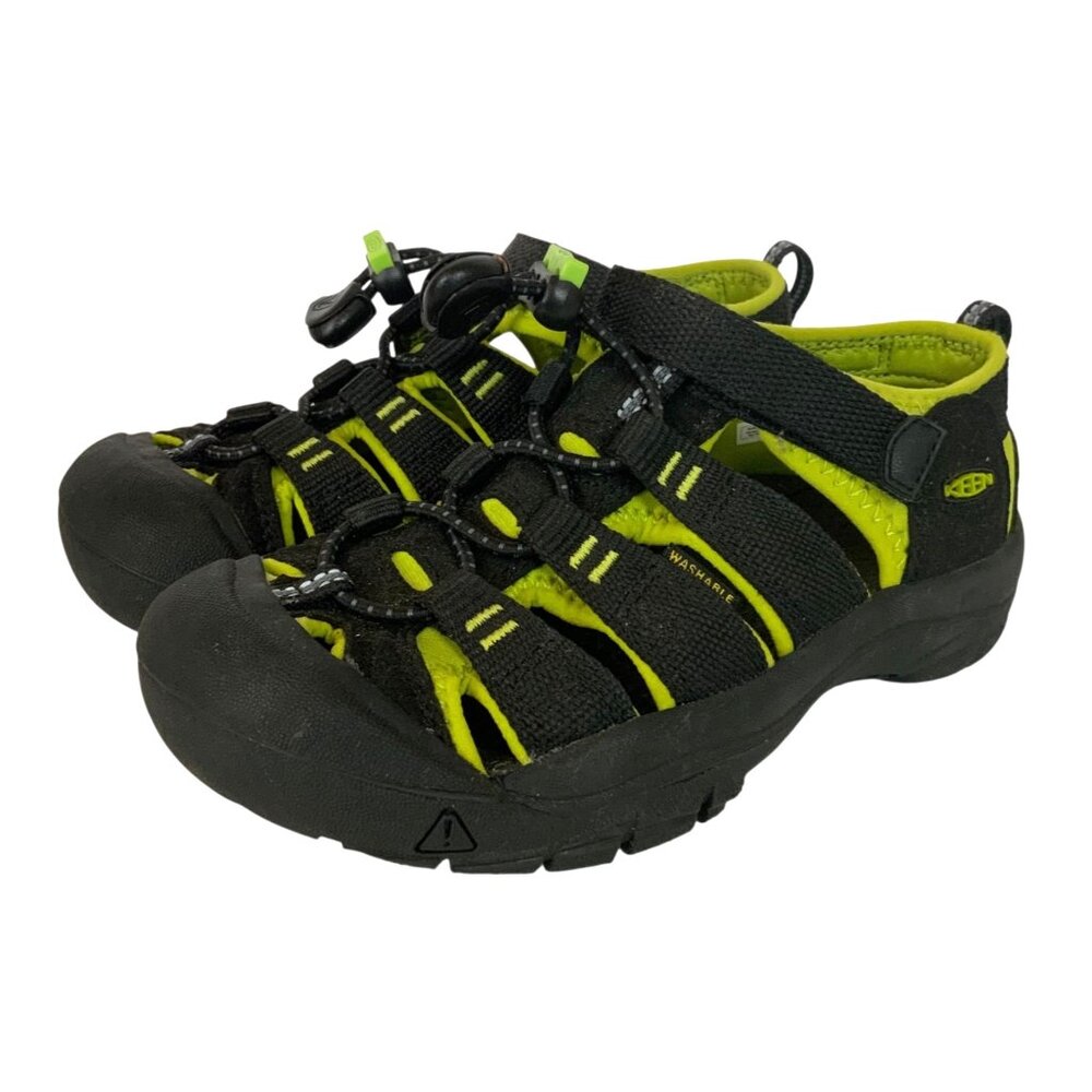 Keen Newport H2 Boys Sandals Size 13 Black Green Waterproof Washable